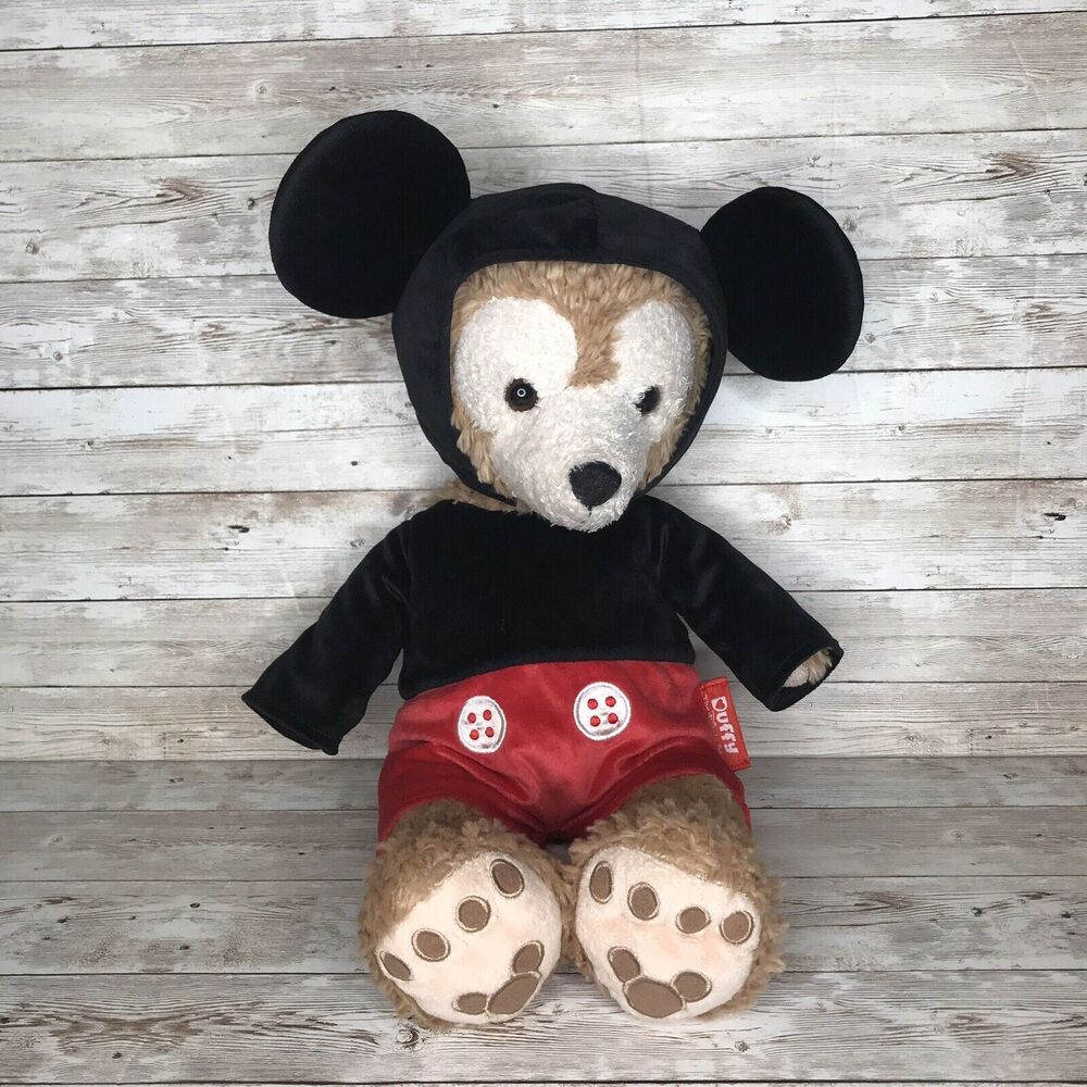 Disney Parks 17" Duffy Plush In Mickey Mouse Costume Brown Tan Hidden Mickey